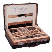 Jogo de Talheres Trilium Gold 84 Peças com Maleta