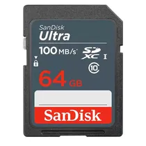 Cartão de Memoria SD Sandisk Ultra 100 MB/s C10 64 GB