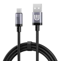 Cabo Ur U-08 / USB-A - USB-C / 60W / 1 Metro - Nylon Preto