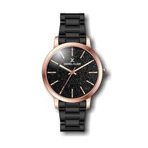 Relogio Analogico Feminino Daniel Klein Premium DK.1.12288-6 - Preto e Rosa Ouro