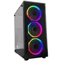 Gabinete Gamer Sate 1300K, Mid Tower, RGB, ATX, Lateral e Frontal Acrilico, 3X Fans RGB, Preto