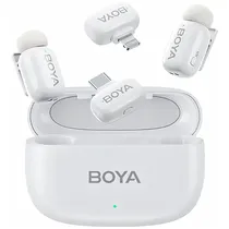 Microfone Sem Fio para Smartphone Boya MINI-13 com Lightning e USB-C - Branco