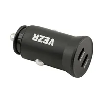 Carregador Veicular Vezr VC02 - USB-C/USB-C - 40W - Preto