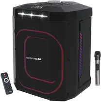 Speaker Megastar HYJ802BT 25 Watts RMS com Bluetooth/Rádio FM/Auxiliar/SD - Preto