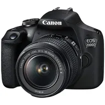 Câmera Canon Eos 2000D Wi-Fi/NFC com Lente Ef-s 18-55 MM Is II - Preta
