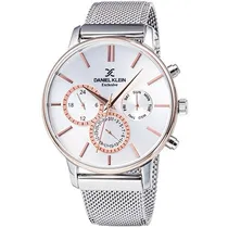 Relógio Analógico Daniel Klein Exclusive DK11857-5 Masculino, Metal - Prata e Rosa Ouro