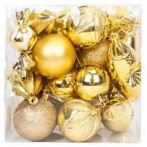 Bola de Natal com 20 Unidades de 6 CM Dourado
