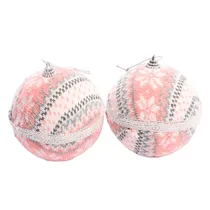 Bola de Natal com Design de Lã 10CM 2 Peças.