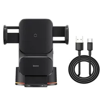 Carregador Wireless Baseus CGZX000101 para Carro Wisdom Sucção Automática 15 W - Black
