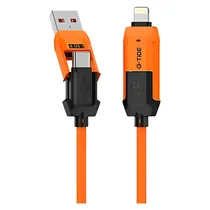 Cabo G-Tide Vida Colorida PC155-3 USB/USB-C/Lightning 1.5 Metros - Laranja  Cabo G-Tide...
