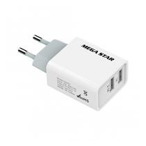 Carregador / Adaptador de Parede Megastar CH331 Dual USB-A Bivolt - Branco