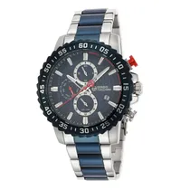 Relógio Analógico Masculino Sergio Tacchini Archivio ST.1.10021-4 com Pulseira de Aço Inoxidável - Prata e Azul