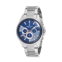 Relogio Analogico Masculino Daniel Klein Exclusive DK12110-5 - Prata e Azul