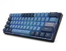 Teclado Mecanico Sem Fio 60% Royal Kludge RK61PLUS Tri-Modes IBM61K, USB-A/USB-C/Bluetooth/Wifi 2.4GHZ, RGB, Switch Blue, Inglês, Indigo