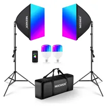 Neewer NK800 Kit de Iluminación RGB Softbox de 60X60CM Con Control de Aplicaciones