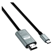 Cabo Adaptador Yookie YA12 HDMI para USB-C 2 Metros - Preto Cinza