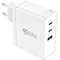 Adaptador de Tomada 4LIFE FL75140CCAGW USB/2 USB-C de 140 Watts - Branco  Adaptador d...