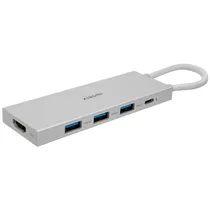 Hub Xiaomi 5-IN-1 Type-C Hub XMDS05YM com 3 Portas USB/USB-C e HDMI - Silver Gray