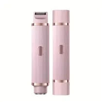 Depilador Eletrico Double Headed Shaver 2 Em 1 / Portatil / Recarregavel - Rosa