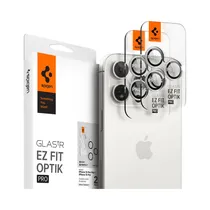 Protector de Lente Spigen Glastr Ez Fit Optik Pro para Apple iPhone (2024)/15 Pro/Pro Max AGL07165 2 Pack Bright Silver/White Titanium