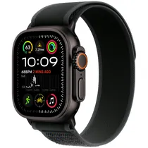 Apple Watch Ultra 2 49MM MX4V3LW/ A com Double Tap Gesture / Sirena de 86DB / Pulseira Trail Loop (M/ L) Black / Titanium Case - Black Titanium