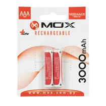 Pilha Mox MOB2AAA30 - AAA - 3000MAH - 2 Unidades - Recarregável
