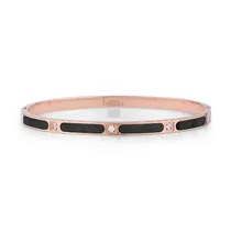 Pulseira Feminina Freelook FRJ.3.3002-3 de Aço Inoxidável - Rosa Ouro e Preto