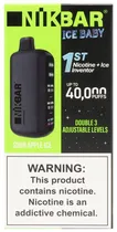 Vape Descartável Nikbar Ice Baby Sour Apple Ice 40000 Puffs