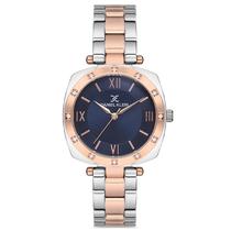 Relogio Analogico Feminino Daniel Klein DK.1.12688-5 Premium Ladies / Pulseira de Aco Inoxidavel - Prata/Rose Gold/Azul