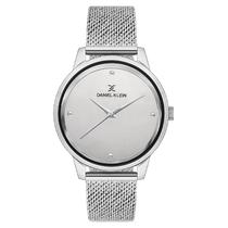 Relogio Analogico Feminino Daniel Klein DK.1.12686-1 Premium Ladies / Pulseira de Malha Metalica - Prata