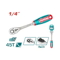 Llave Catraca Reversible Total THT106146 Ratchet 1/4 45T 15.8CM  Llave Catra...