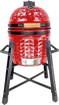 Churrasqueira de Cerâmica Auplex Kamado Ceramic Grill 15" - Vermelho