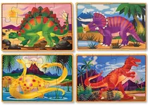 Puzzles Dinossauros Madera Melissa & Doug 13791 (4 X 12 Peças)
