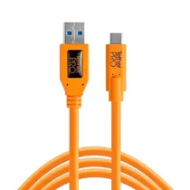 Cabo USB-A para USB-C Tether Tools Tetherpro 5 GBPS para Câmera - Laranja 4.6 Metros (CUC3215-Org)
