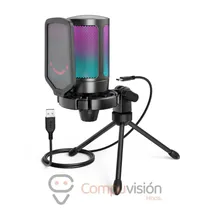Fifine Micrófono A6V RGB c/Tripe Black