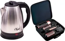 Kit Escova Secadora Quanta Perfectlook QTKCS7001 1300W Bivolt + Chaleira KB2L 2V