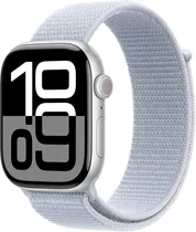 Apple Watch S10 (GPS) Caixa Alumínio Silver 46MM Pulseira Sport Loop Blue Cloud MWWN3AM