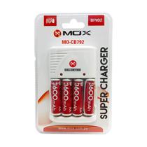 Carregador Mox MO-CB792 AA com 4 Pilhas 3600MAH - Bivolt