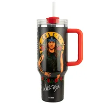 Copo Térmico Weedoo Guns N' Roses - 1.2L - com Canudo - Logo Axl Rose Preto  Copo Térmic...