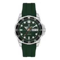 Relogio Analógico Masculino Daniel Klein DK.1.13911-4 Premium Gents / Pulseira de Silicone - Verde/Prata