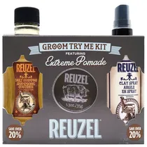 Kit Reuzel Pomada Fixação + Spray Fixação + Shampoo