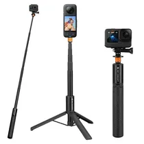 K&F Concept Invisible Selfie Stick (KF09.141) Extensible (120CM/47,2 Pulgadas) para Cámara Deportiva INSTA360 Dji Osmo 360, Gopro Dji Action, Monopié Extendido de 1/4" Con Adaptador Gopro.