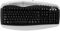 Teclado com Fio Viewtech Multimedia KM-2925 ATX-PS/2 (Português) Black/Silver