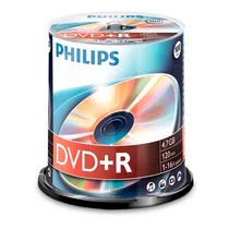 Tubo DVD Philps DVD-R Virgem - 100 Unidades