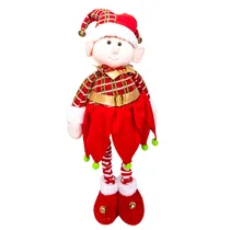 Boneco de Natal Elfo Natal Retrátil 44 -78CM Rojo