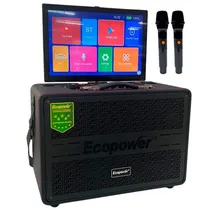 Ecopower Speaker EP-S201 6.5" X2/ 80W Microfono BT/ USB/ Tab/ Aux Negro