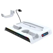 Base Carregador para Bateria de Controle Ipega PG-P5S006 para PS5 / Dual Stand / RGB / Cooler - Branco