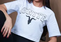 Ignite Remera Cropped Femenino 62001 (T)P Blanco