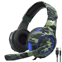 Fone Gamer Kolke KGA-487 Trooper LED / com Fio - Azul / Camuflado