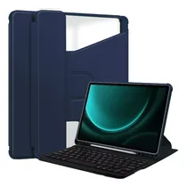 Capa Magnética 4LIFE para iPad Pro 11 com Teclado Wireless / Porta Pencil / Compativel com Android / Ios / Bluetooth - Azul Marino